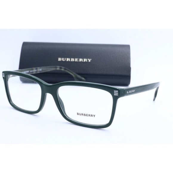 Authentic Burberry B 2352 3987 Black Rectangle Eyeglasses Clear Lenses 56mm - Picture 1 of 6